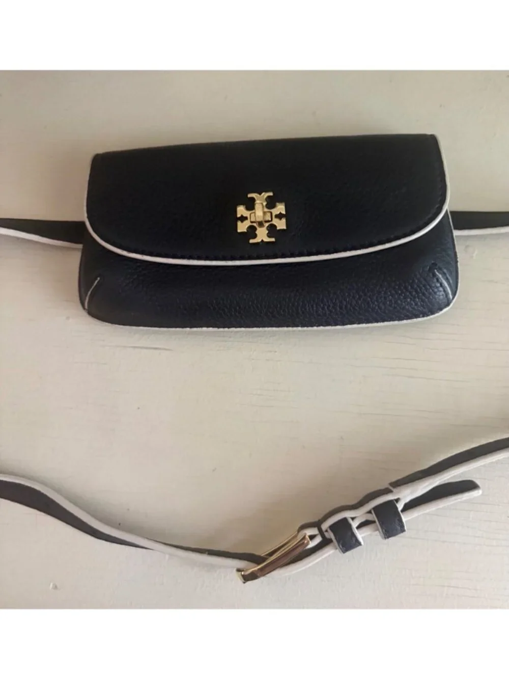 Tory Burch Leather Navy Crossbody Chest Fanny Waist Bag Mini Navy
